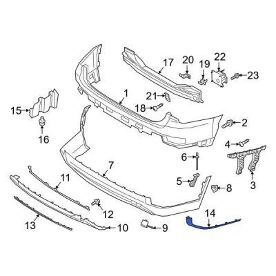 HY1047125C Front Passenger Side Bumper Cover Molding
