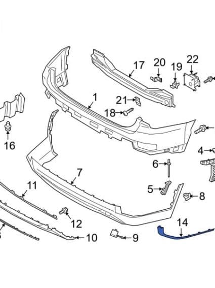 HY1047125C Front Passenger Side Bumper Cover Molding