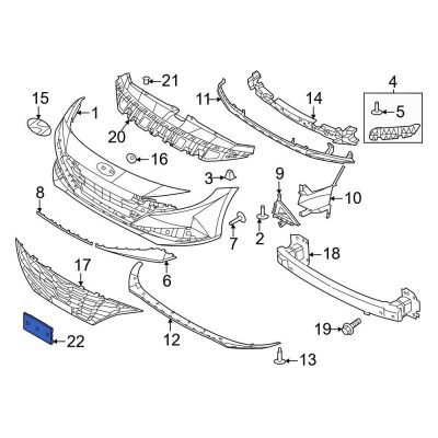 HY1068137 Front Bumper License Plate Bracket