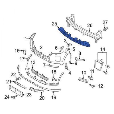 HY1070196C Front Bumper Impact Absorber