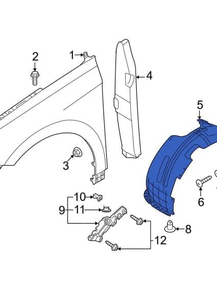HY1249194C Passenger Side Fender Liner