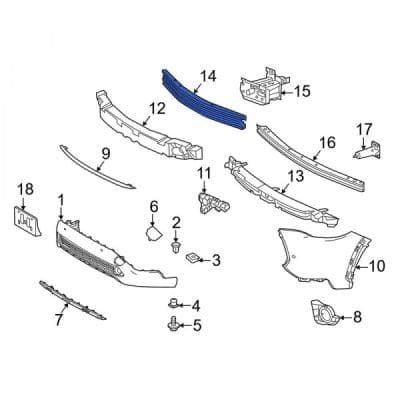 TO1006268C Front Bumper Impact Bar
