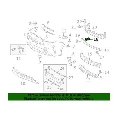 TO1066205C Front Bumper Impact Bar Bracket Driver Side