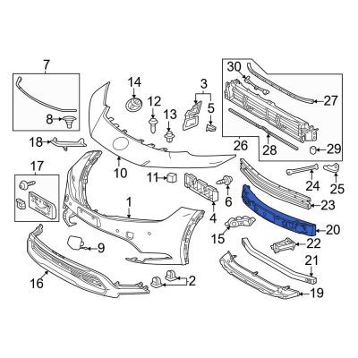 TO1070255C Front Upper Bumper Impact Absorber