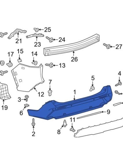 TO1100367 Rear Bumper Cover