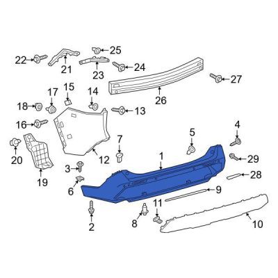 TO1100372 Rear Bumper Cover