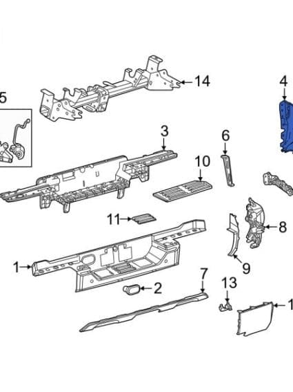 TO1105142 Driver Side Rear Bumper Extension