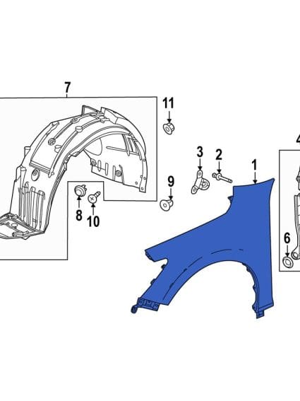 AC1240134 Driver Side Fender Panel
