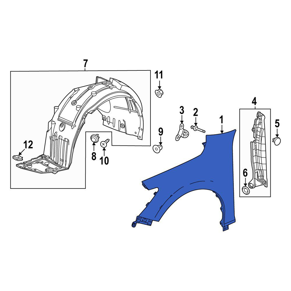 AC1241134 Passenger Side Fender Panel