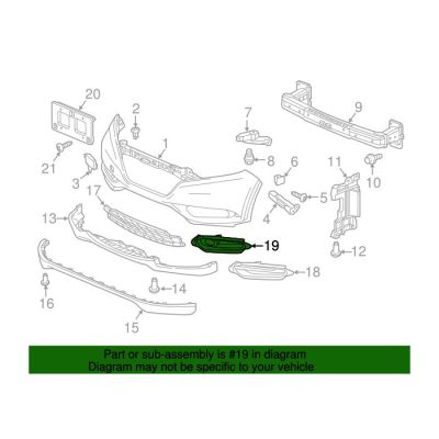 HO1039178 Passenger Side Front Bumper Fog Light Bezel