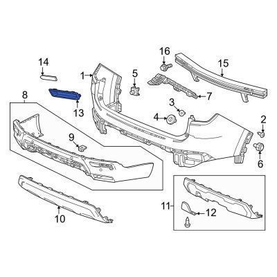 HO1047115 Passenger Side Front Bumper Cover Molding