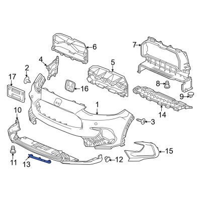 HO1047118 Passenger Side Front Bumper Cover Lower Spoiler