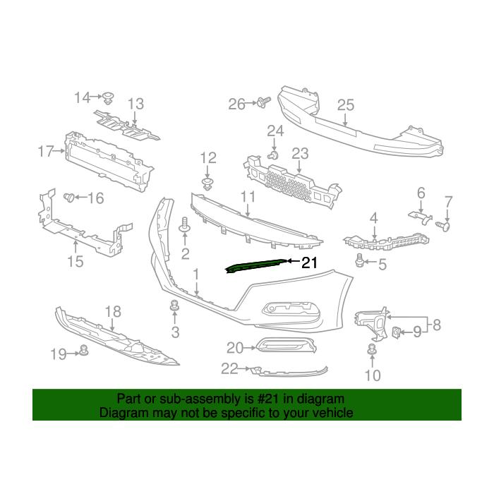 HO1215110 Pasenger Side Upper Grille Molding