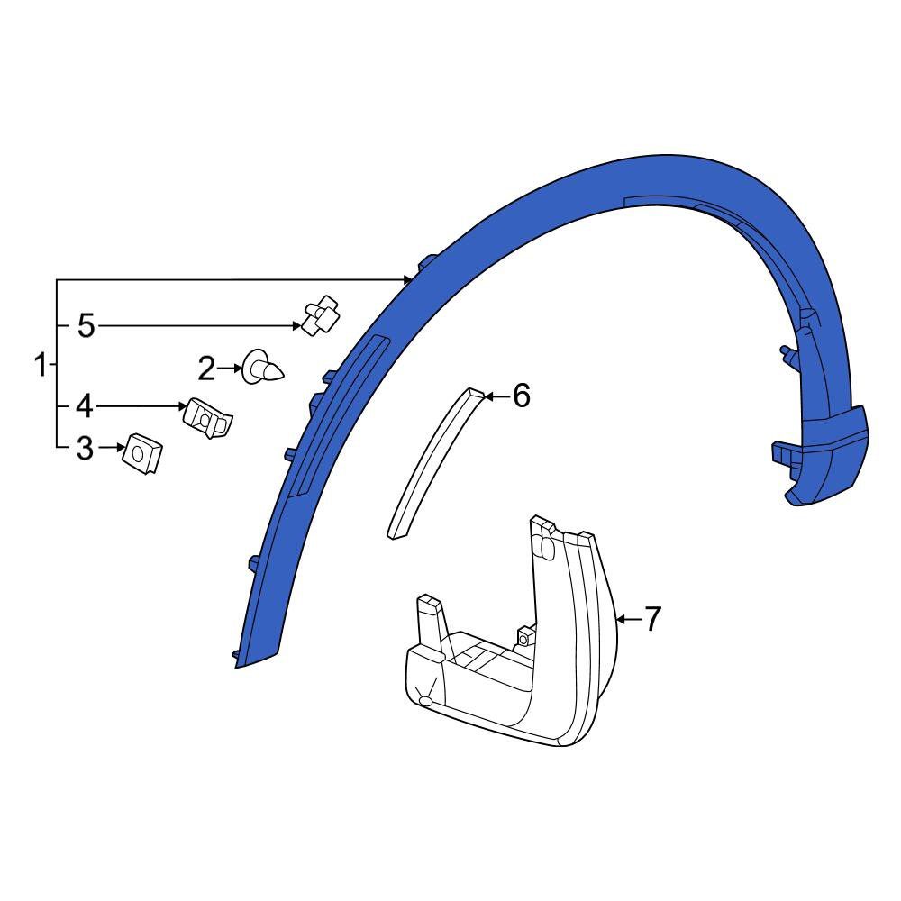 HO1291113C Passenger Side Fender Molding