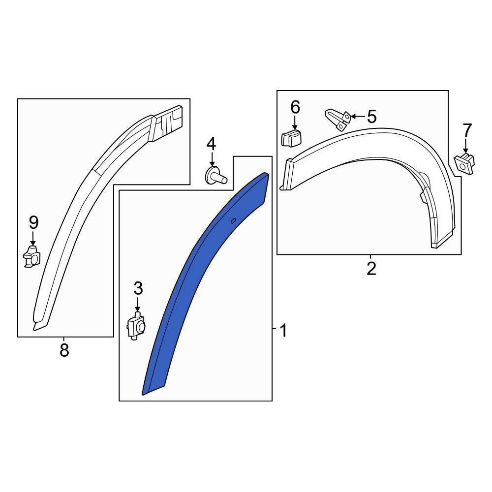 HO1790111C Driver Side Rear Quarter Molding