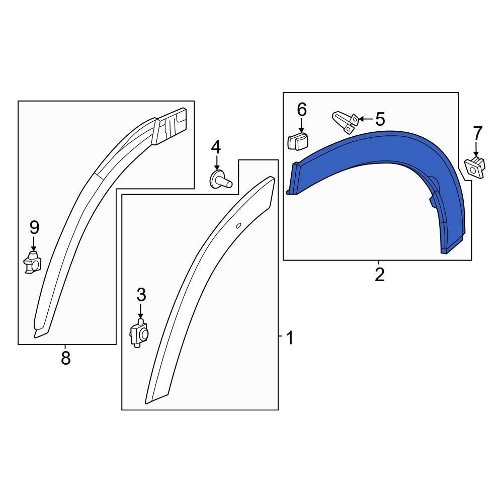 HO1790112C Driver Side Rear Quarter Molding