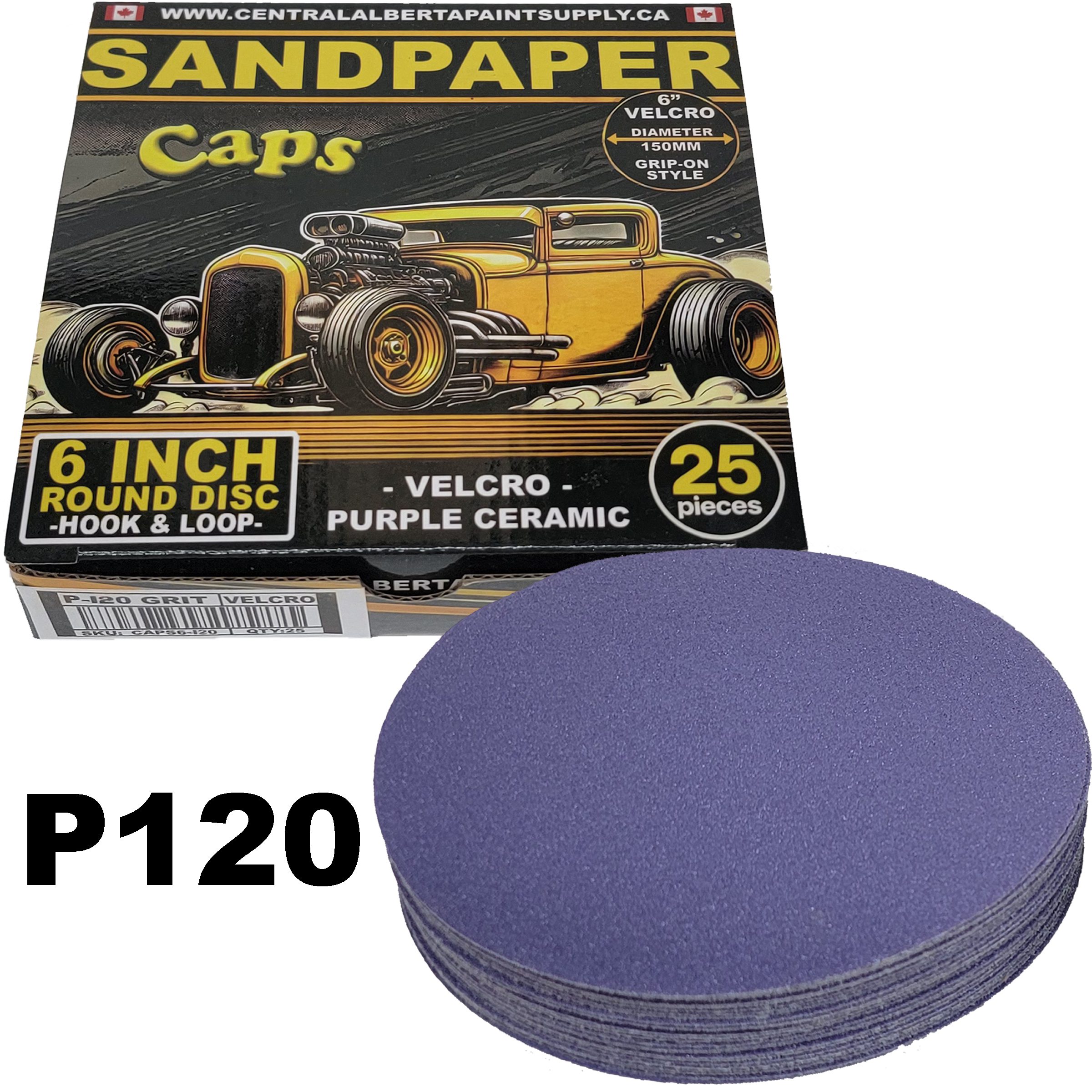 CAPS Sand Paper 6 Inch Velcro CAPS6-120