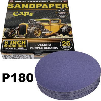 6-Inch Round Sandpaper Discs Premium 180 Grit Velcro