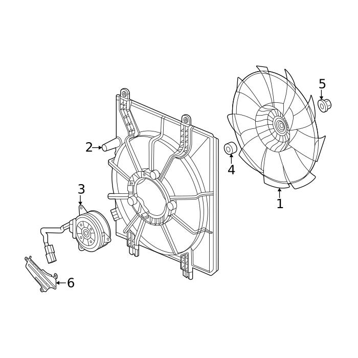 HO3115182 Driver Side Engine Cooling Fan Assembly