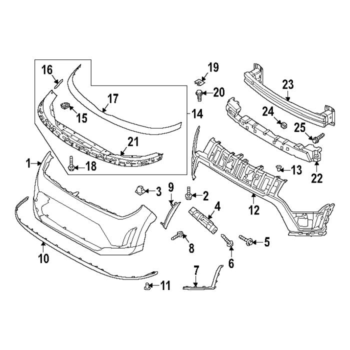 KI1041105 Front Upper Bumper Cover Support