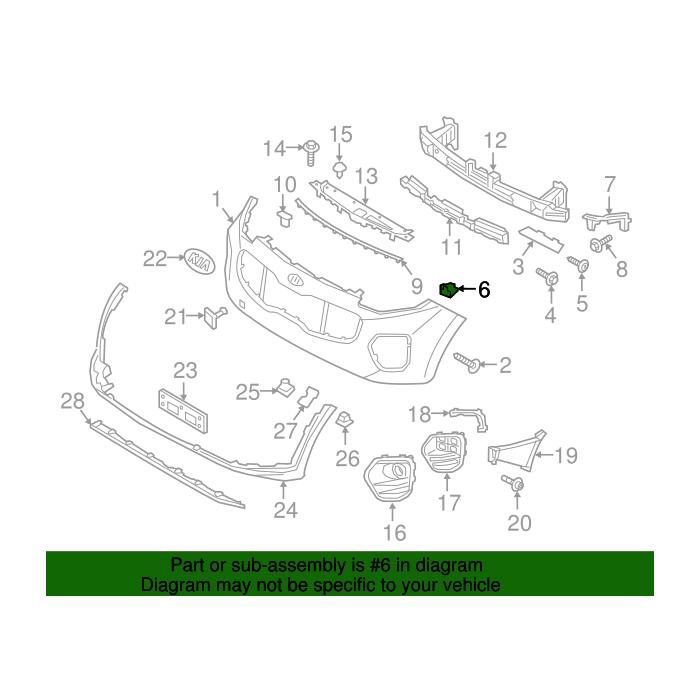 KI1043147 Passenger Side Front Center Bumper Cover Bracket