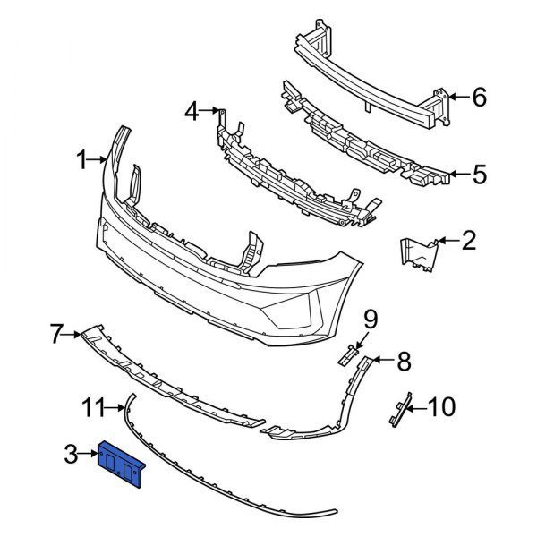 KI1068138 Front Bumper License Plate Bracket
