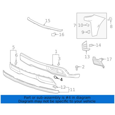 GM1029143 Front Bumper Insert Tow Hook Cover