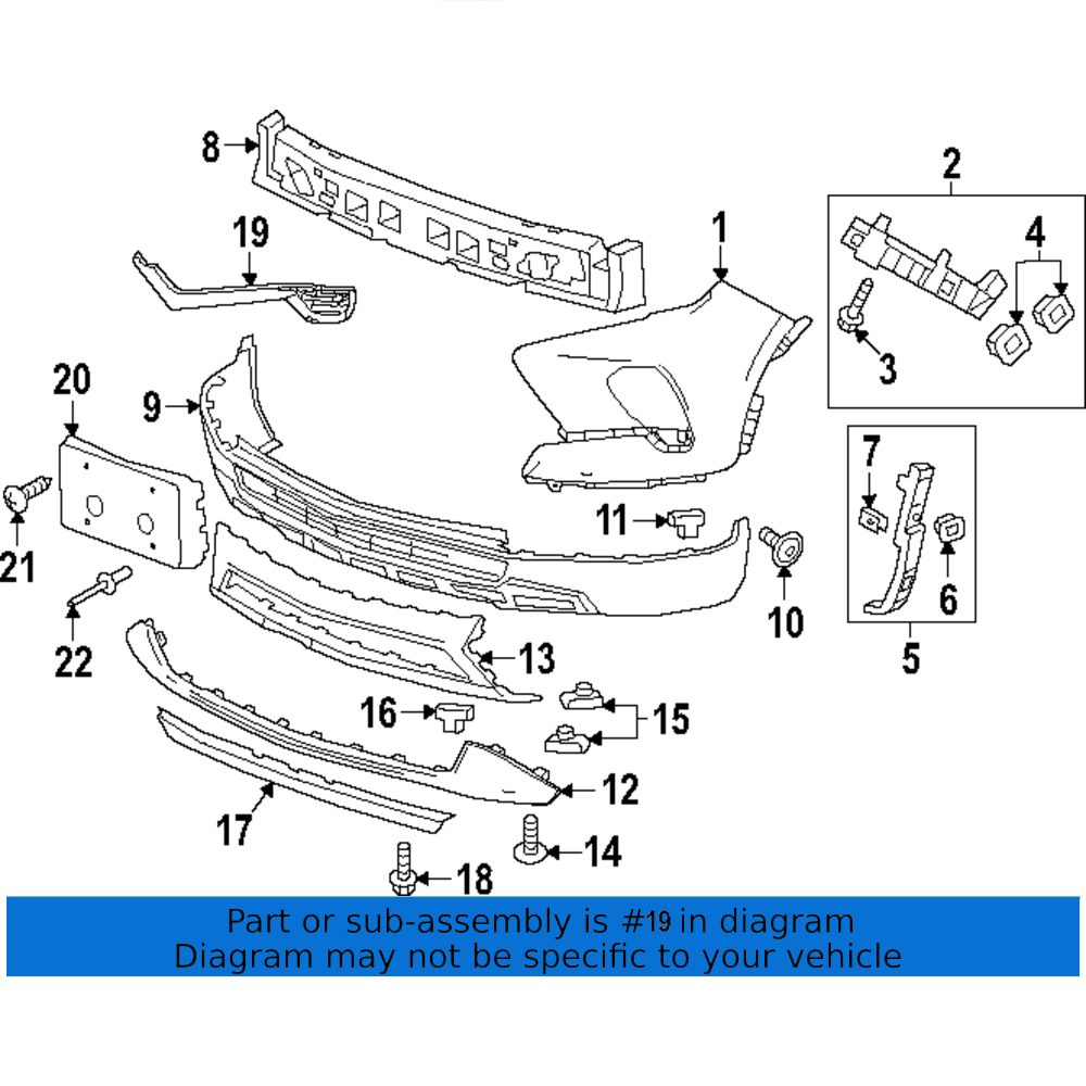 GM1038300 Driver Side Front Bumper Insert