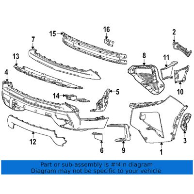 GM1042203 Driver Side Front Bumper Bracket Cover Support