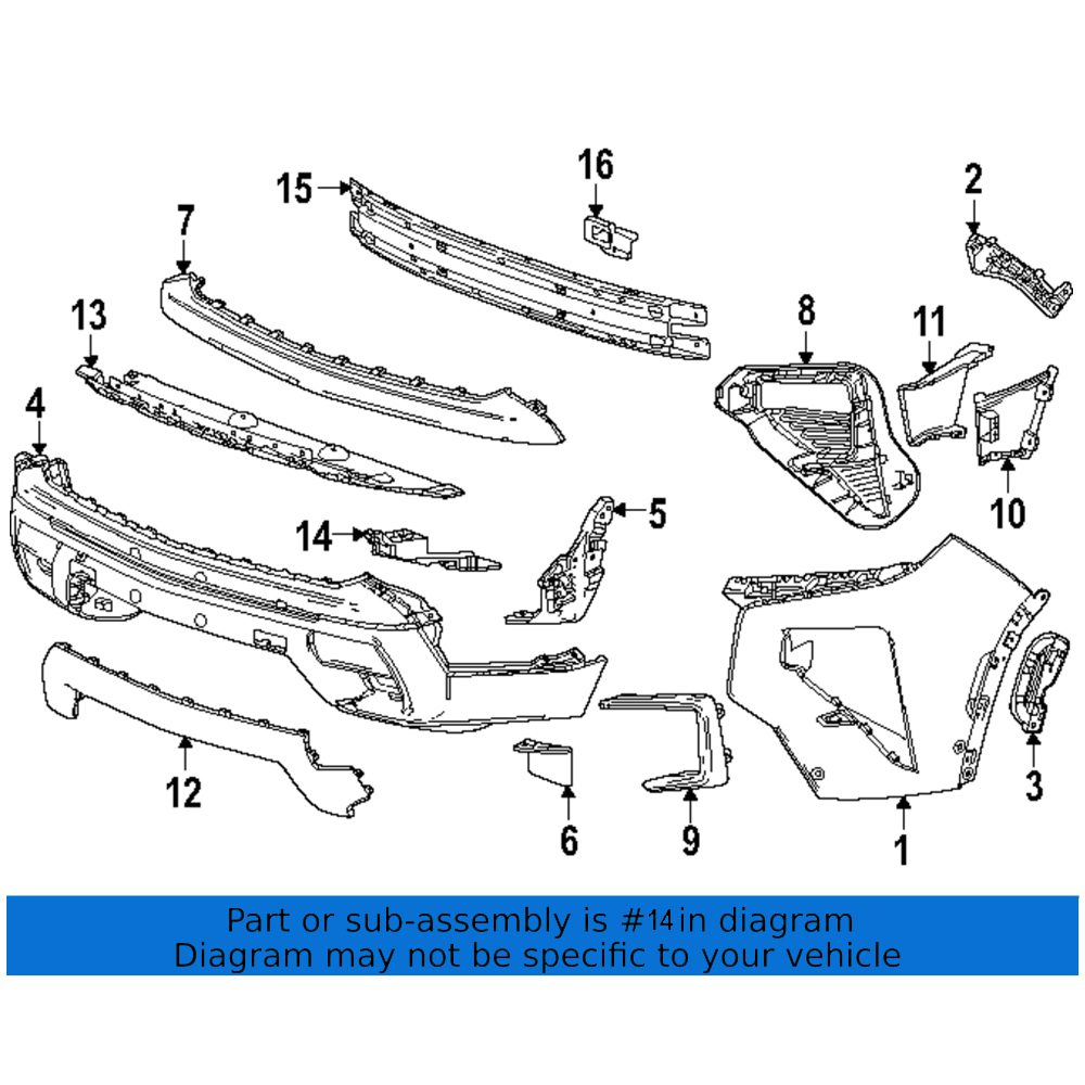 GM1042203 Driver Side Front Bumper Bracket Cover Support