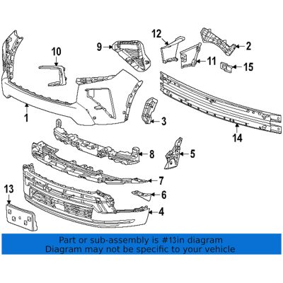 GM1068259 Front Bumper License Plate Bracket