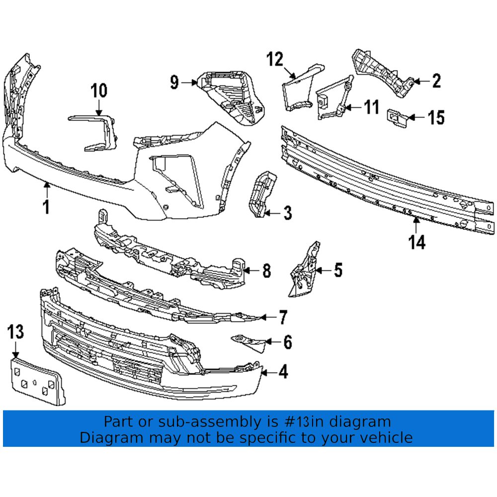 GM1068259 Front Bumper License Plate Bracket
